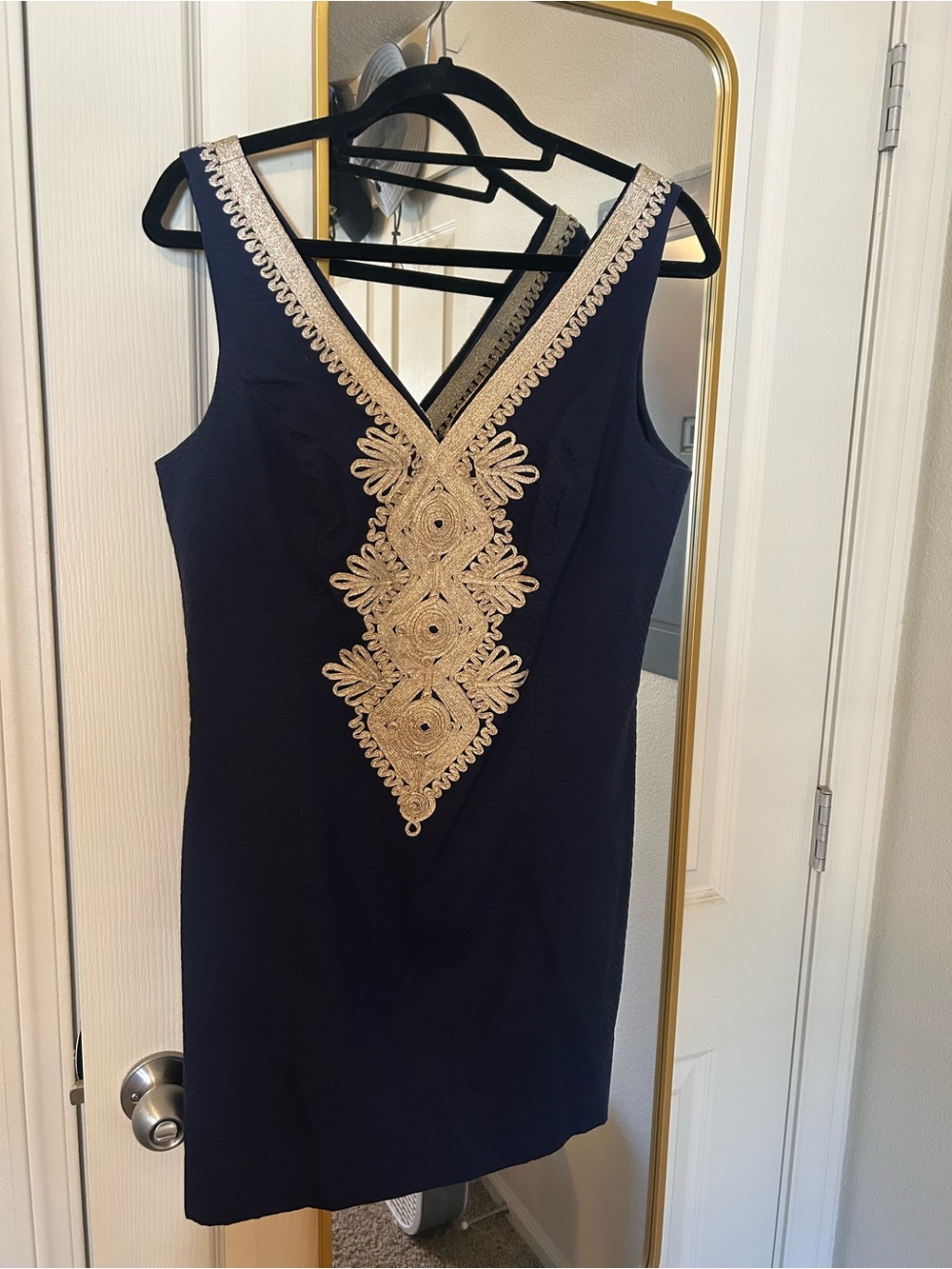 Lilly Pulitzer Navy Cocktail Dress with Gold Embellished NWT